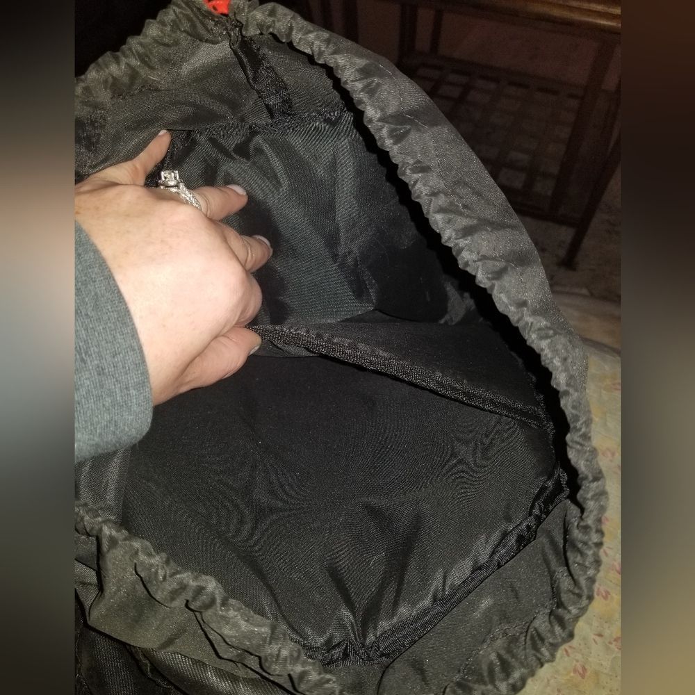 Puma Backpack Black and Red Drawstring and Zippers - Picture 7 of 9